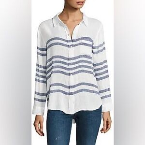 Rails Stripe Linen Blend Flowy Beach Vibes Button Down XL